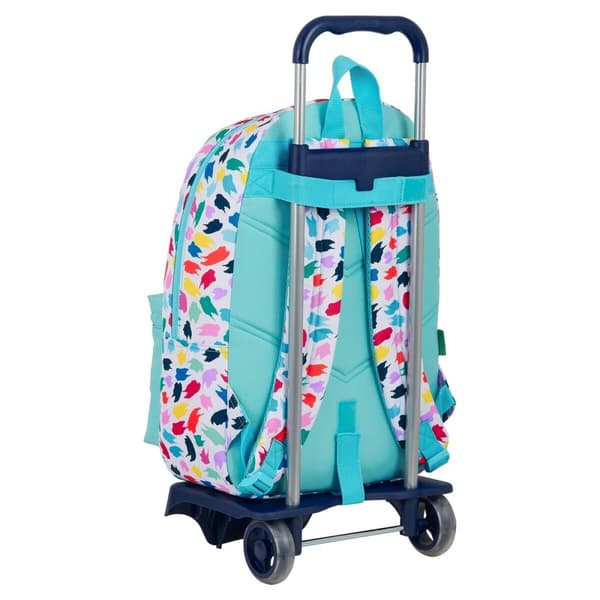 Skolväska med hjul Benetton Painting Multicolour