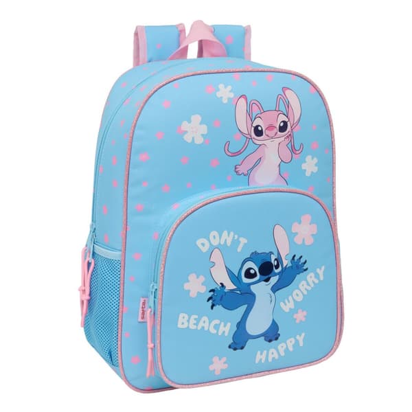 Skolryggsäck Lilo & Stitch Happy Himmelsblå 33 x 42 x 14 cm