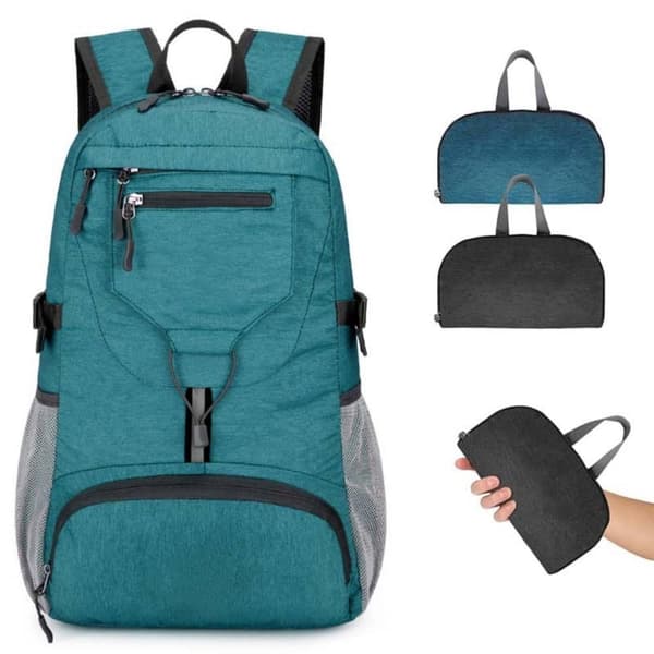 Lollanda Foldbar Lille Rygsæk, 20 L Ultralet Rygsæk, Foldbar Vandrerygsæk, Unisex Sammenfoldelig Rygsæk Grøn