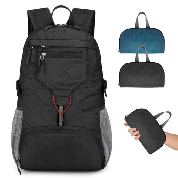 Lollanda Vikbar liten ryggsäck, 20 L ultralätt ryggsäck, vikbar vandringsryggsäck, unisex packbar ryggsäck