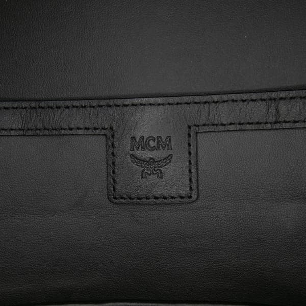 Pre-owned MCM Medium Visetos Leather Stark MCmotor Backpack Black