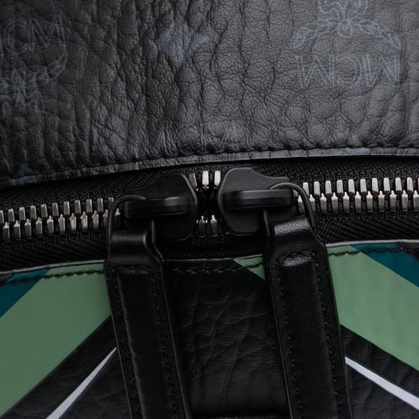 Pre-owned MCM Medium Visetos Leather Stark MCmotor Backpack Black