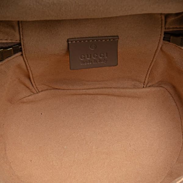 Pre-owned Gucci GG Marmont Round Matelasse Leather Backpack Pink