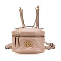 Miniatyrbilde 1 av 10: Pre-owned Gucci GG Marmont Round Matelasse Leather Backpack Pink