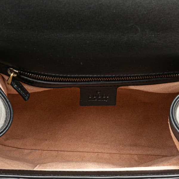 Pre-owned Gucci Calfskin Bamboo Trapuntata Queen Margaret Backpack Black