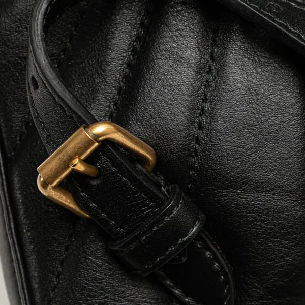 Pre-owned Gucci Calfskin Bamboo Trapuntata Queen Margaret Backpack Black