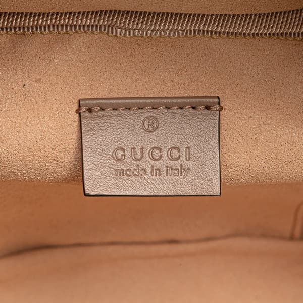 Pre-owned Gucci GG Marmont Round Matelasse Leather Backpack Pink