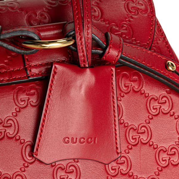 Pre-owned Gucci Guccissima Padlock Backpack Red
