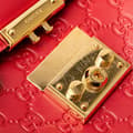 Miniatyrbild 10 av 10: Pre-owned Gucci Guccissima Padlock Backpack Red