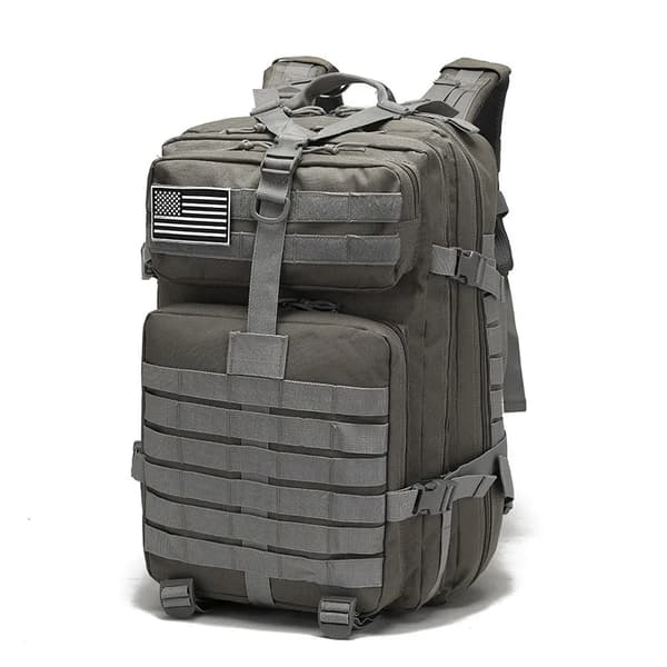 Taktisk Ryggsäck, 36-55 Liters Kapacitet, Nylonmaterial, Avslappnad Stil,48x28x28cm, Grå