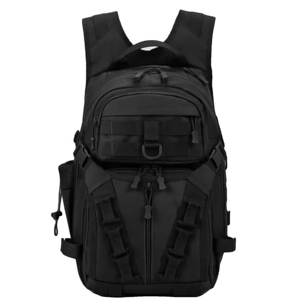Mandefiskerrygsæk, Multifunktionelt Design, 3-Lags Opbevaring, Ergonomisk Pasform,Sort