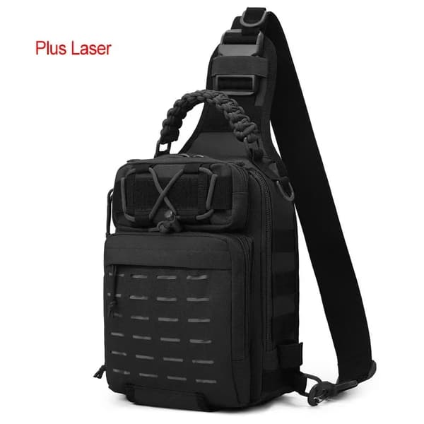 Taktisk Campingtaske, Multifunktionel, Holdbart Materiale, Unisex Design,Plus Sort
