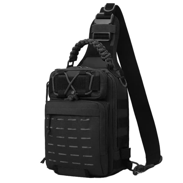 Taktisk Campingtaske, Multifunktionel, Holdbart Materiale, Unisex Design,Plus Sort