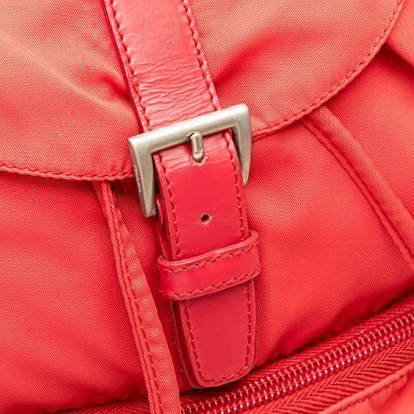 Pre-owned Prada Tessuto Backpack Red