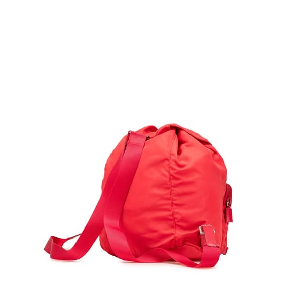 Pre-owned Prada Tessuto Backpack Red