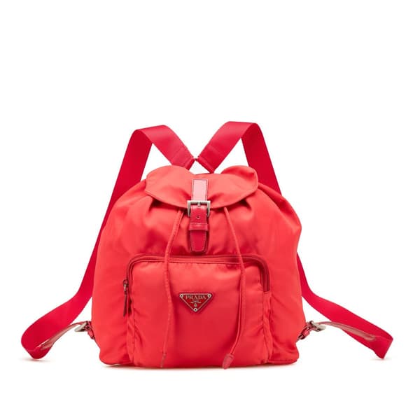 Pre-owned Prada Tessuto Backpack Red