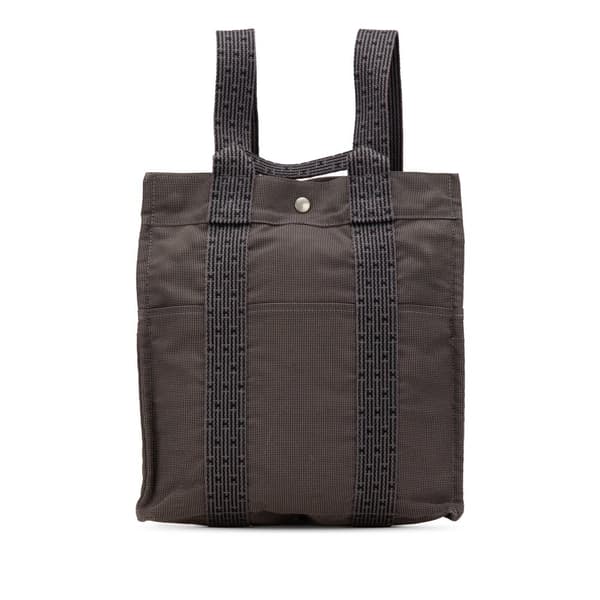 Pre-owned Hermès Canvas Herline Backpack MM Gray