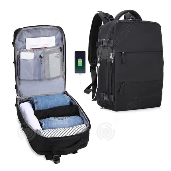 INN Ryggsäck 47x33x22CM vattentålig resväska med USB-port perfekt för resor, utflykter och affärsresor