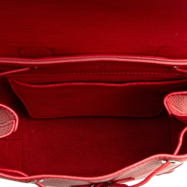 Pre-owned Louis Vuitton Taurillon Lockme Backpack Red