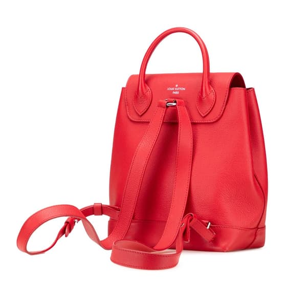 Pre-owned Louis Vuitton Taurillon Lockme Backpack Red