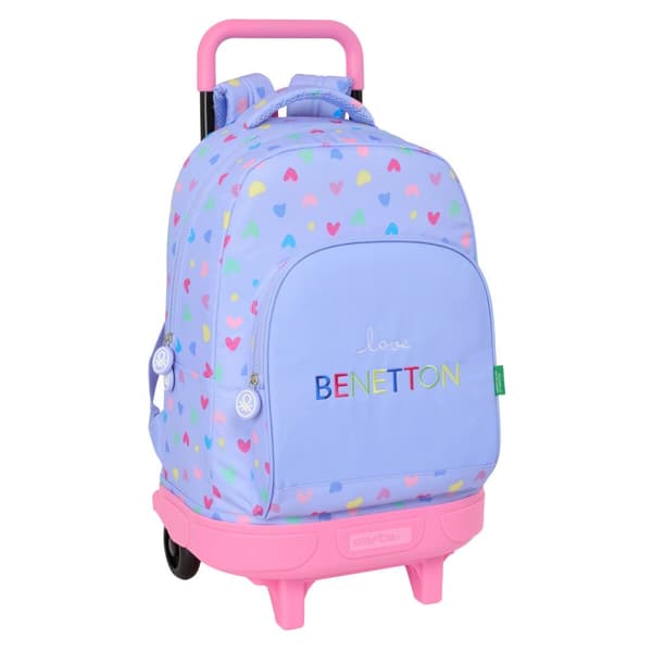 Skolryggsäck Benetton Lila Lila 33 x 45 x 22 cm