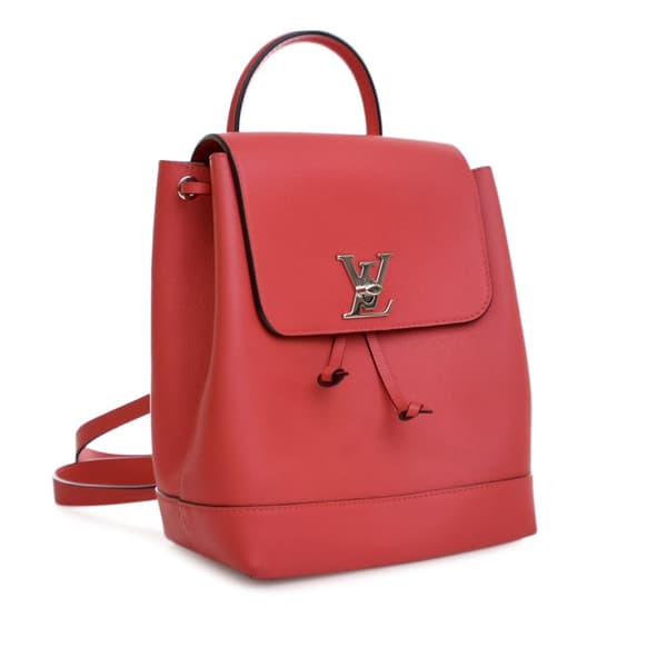 Pre-owned Louis Vuitton Calfskin Lockme Backpack Red