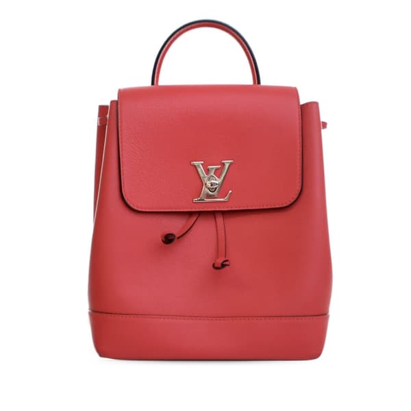 Pre-owned Louis Vuitton Calfskin Lockme Backpack Red