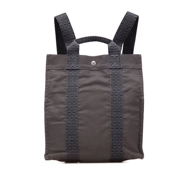 Pre-owned Hermès Canvas Herline Backpack MM Gray