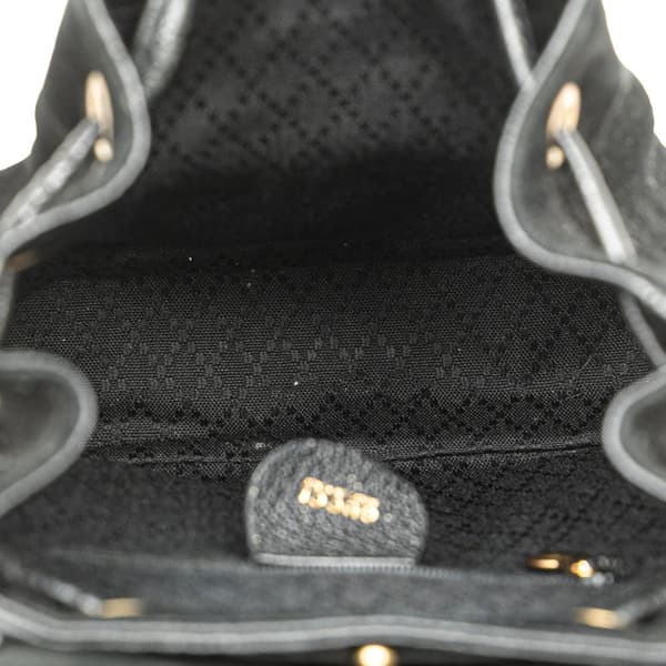 Pre-owned Gucci Suede Bamboo Backpack Black