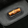 Miniatyrbild 8 av 10: Pre-owned Gucci Suede Bamboo Backpack Black