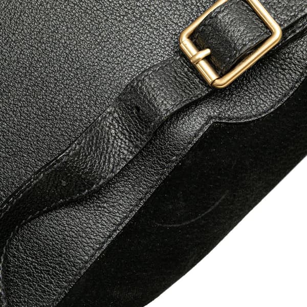Pre-owned Gucci Suede Bamboo Backpack Black