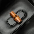 Miniatyrbild 9 av 10: Pre-owned Gucci Calfskin Bamboo Drawstring Backpack Black