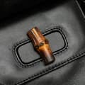 Miniatyrbild 10 av 10: Pre-owned Gucci Calfskin Bamboo Drawstring Backpack Black