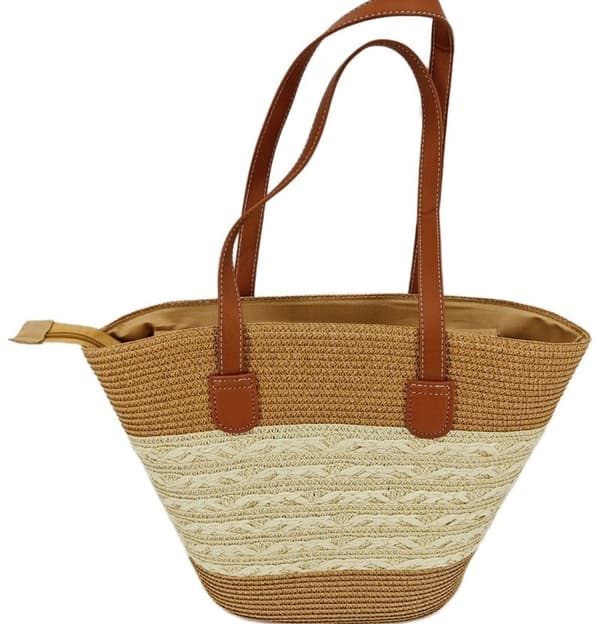 Agélii Fashion - Bohemian wicker tote bag - several color variations