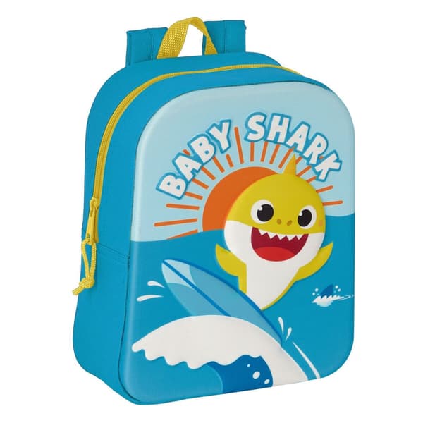 Koululaukku Baby Shark 3D Sininen 22 x 27 x 10 cm