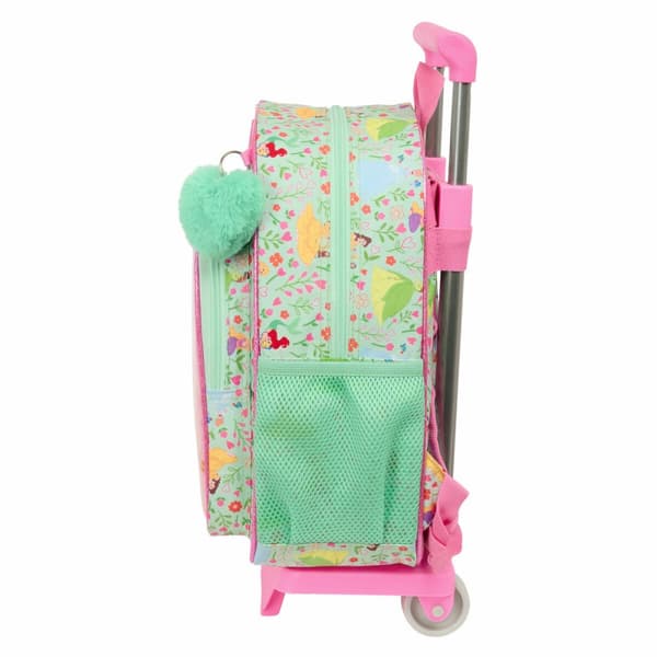 Skolväska med hjul Disney Princess Bloom Grön Rosa 26 x 11 x 67 cm 26 x 34 x 11 cm