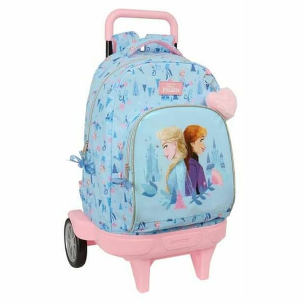 Skolerygsæk med Hjul Frozen Ice magic Blå 33 x 45 x 22 cm
