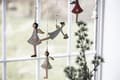 Miniatyrbillede 4 af 4: Metal Engel 4 stk til ophæng i rød kjole med hjerter - FØR 156,-