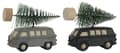 Miniatyrbillede 1 af 2: Juletræspynt - bil med juletræ på taget