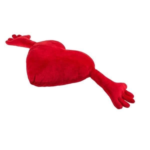 Röd hjärtformad kudde - Plysch - 70 cm - Mjuk plysch