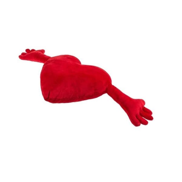 Röd hjärtformad kudde - Plysch - 70 cm - Mjuk plysch