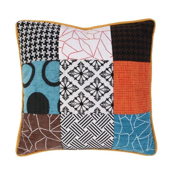 Kudde - Home Deco Factory - HD6499 - Avtagbart fodral - Flerfärgat patchwork - 40 x 40 cm