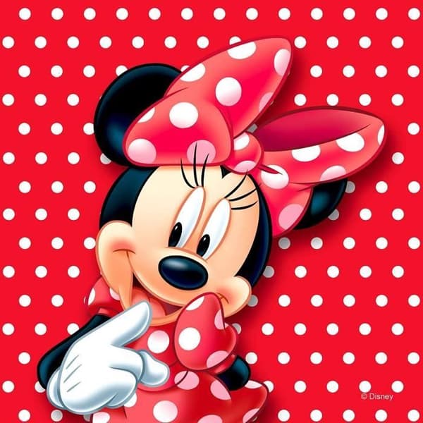 Kudde - DISNEY - Minnie Mouse - 40x40 cm - Röd - Prickar