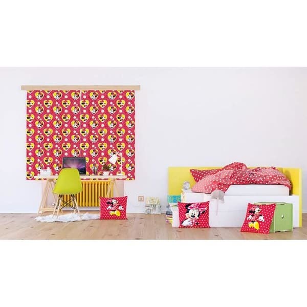 Kudde - DISNEY - Minnie Mouse - 40x40 cm - Röd - Prickar