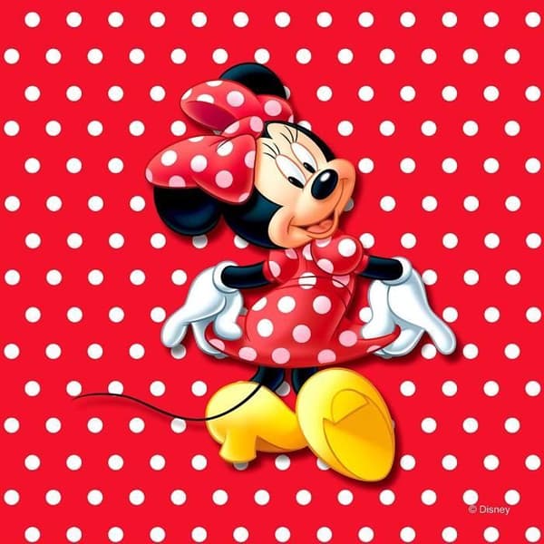 Kudde - DISNEY - Minnie Mouse - 40x40 cm - Röd - Prickar
