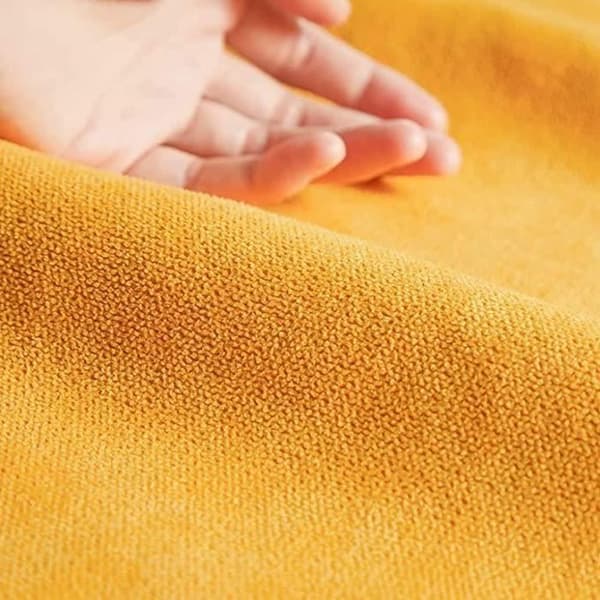 Set med 4 - Senapsgul fyrkantig Chenille Örngott 35x35cm Soffkuddfodral