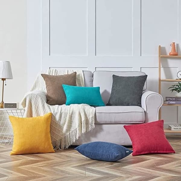 Set om 4 - Chenille Square Örngott Kudde 35x35cm Soffa Kuddfodral