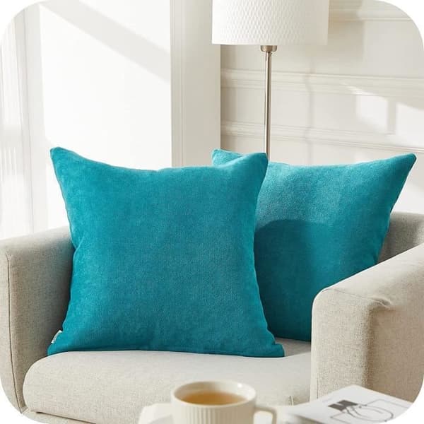 Set om 4 - Chenille Square Örngott Kudde 35x35cm Soffa Kuddfodral