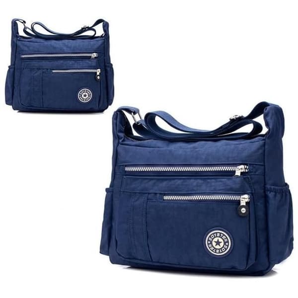 Casual Axelväska Vattentät Nylon Stor Kapacitet Messenger Bag för damer Blå