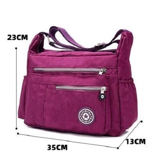 Casual Axelväska Vattentät Nylon Stor Kapacitet Messenger Bag för damer Blå